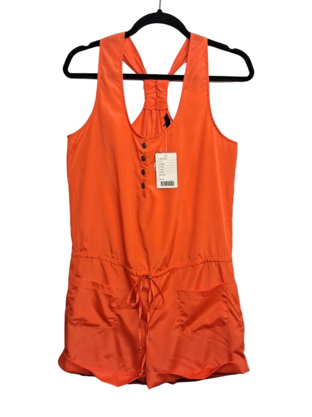 UO SPARKLE & FADE Orange Romper Sleeveless Casual Boho Summer Small NWT
